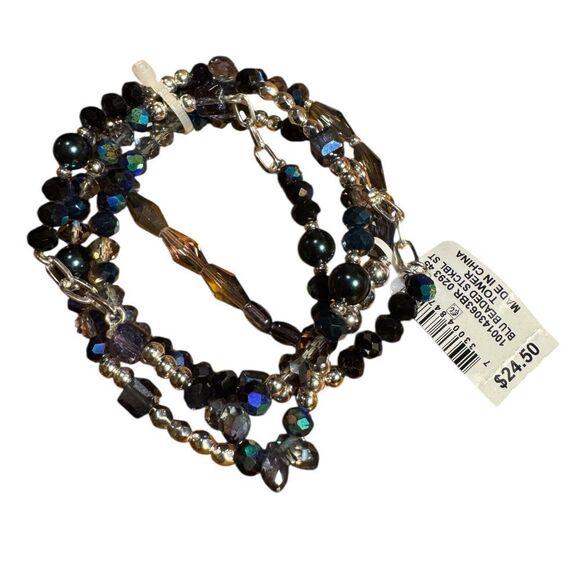 Style & Co Black and Silver Beaded Bracelet set - Picture 2 of 3